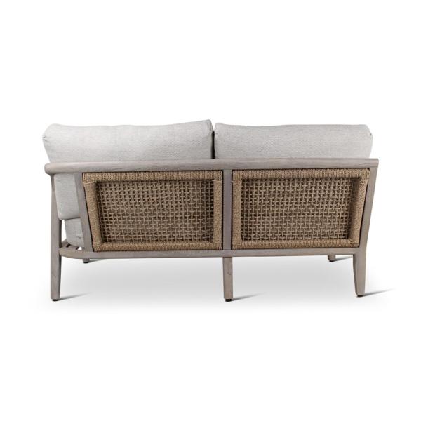 ANAIS seat right teak grey, beige weaving, incl cushions beige