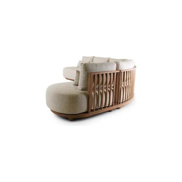 PISANG lounge set teak naturel incl cushion set cream