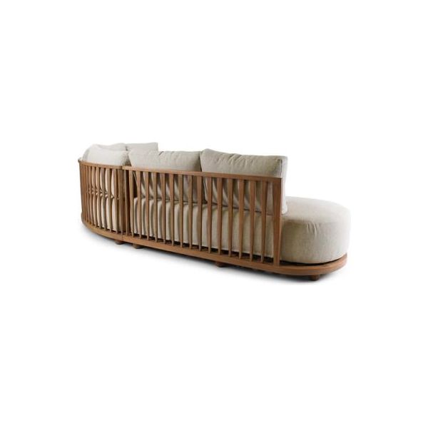 PISANG lounge set teak naturel incl cushion set cream