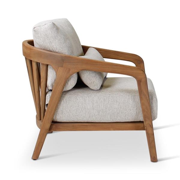 LISA lounge chair teak naturel incl cushions cream