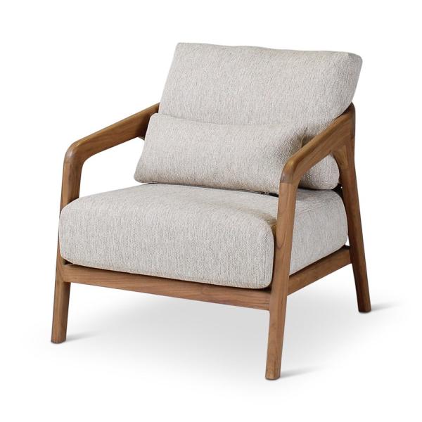 LISA lounge chair teak naturel incl cushions cream