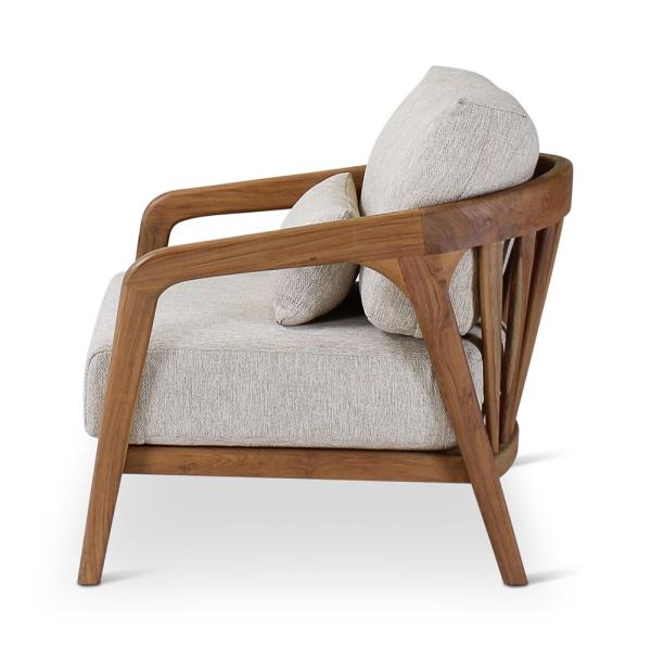 LISA lounge chair teak naturel incl cushions cream