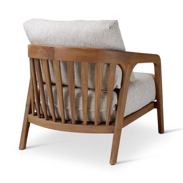 LISA lounge chair teak naturel incl cushions cream