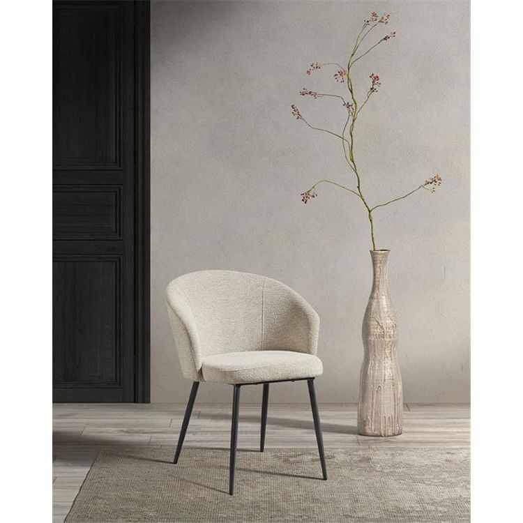 CRES armchair naturel, anthracite metal legs