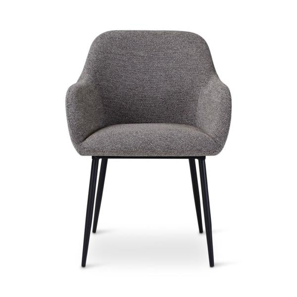 LYS armchair dark grey, anthracite metal legs