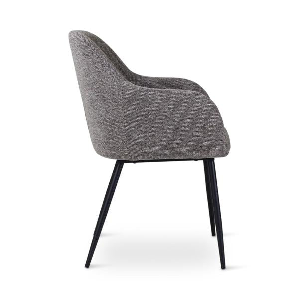 LYS armchair dark grey, anthracite metal legs