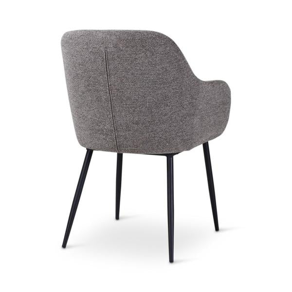 LYS armchair dark grey, anthracite metal legs