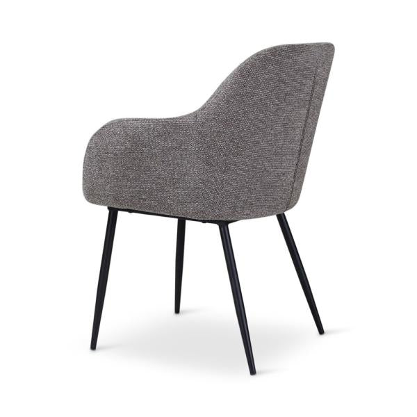 LYS armchair dark grey, anthracite metal legs