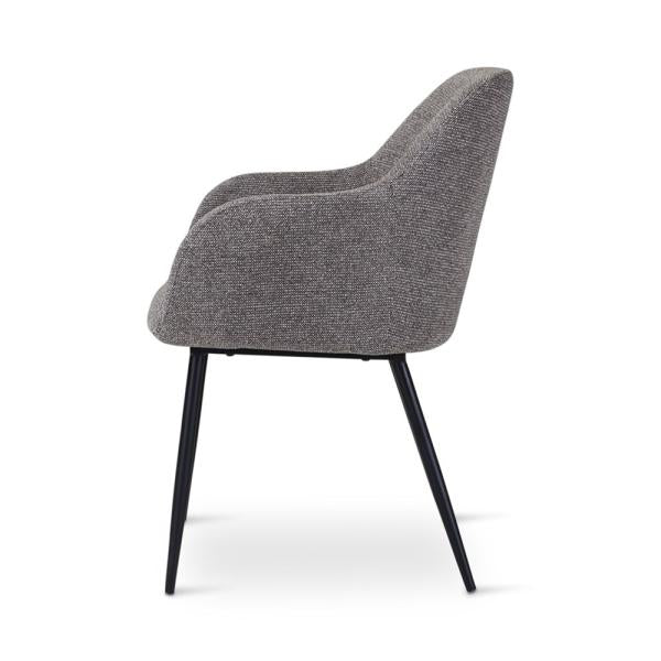 LYS armchair dark grey, anthracite metal legs