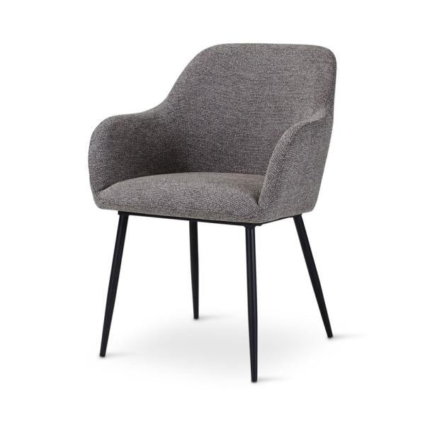 LYS armchair dark grey, anthracite metal legs