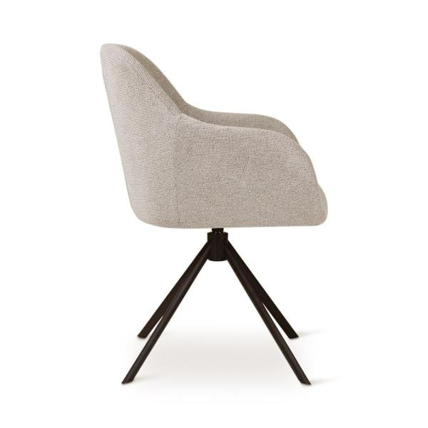 LYS rotating armchair naturel, anthracite metal legs