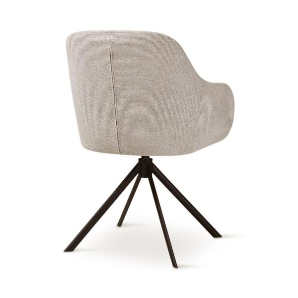 LYS rotating armchair naturel, anthracite metal legs
