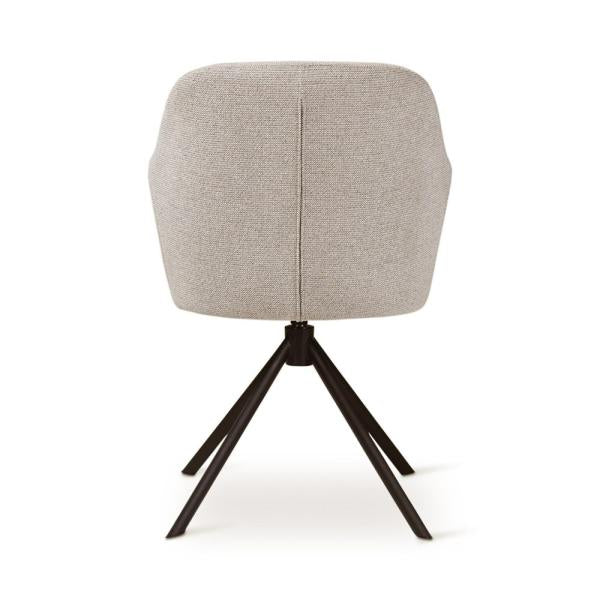 LYS rotating armchair naturel, anthracite metal legs