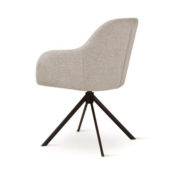 LYS rotating armchair naturel, anthracite metal legs