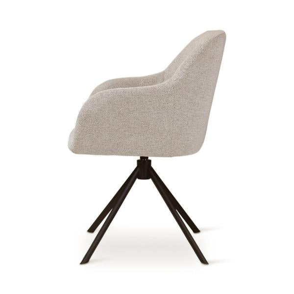 LYS rotating armchair naturel, anthracite metal legs