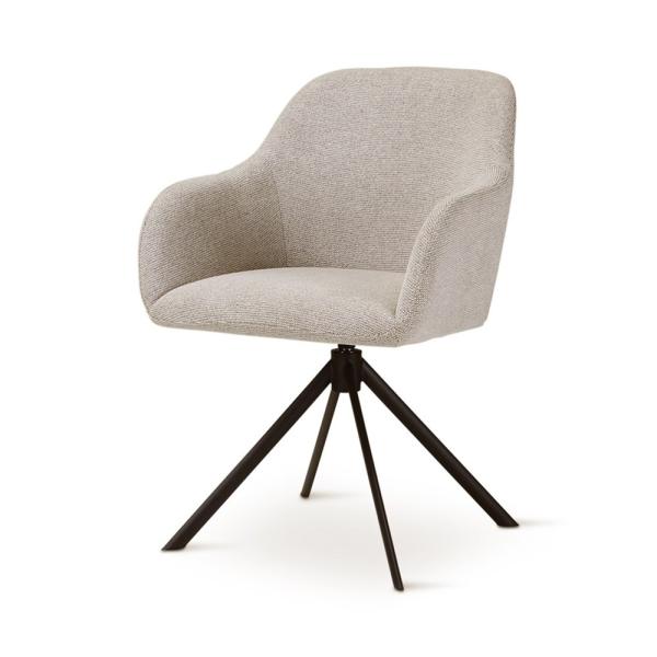 LYS rotating armchair naturel, anthracite metal legs