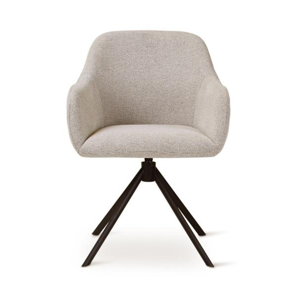 LYS rotating armchair naturel, anthracite metal legs