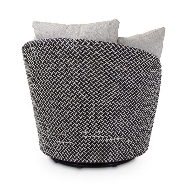 ADAMO rotaing chair weaving oyster incl cushions cream