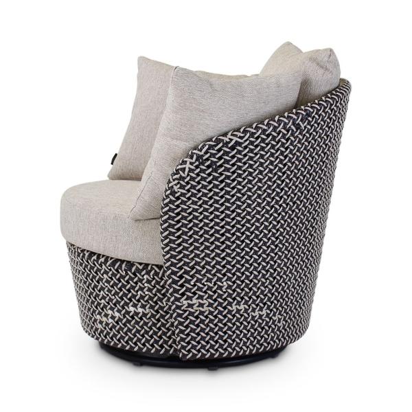 ADAMO rotaing chair weaving oyster incl cushions cream