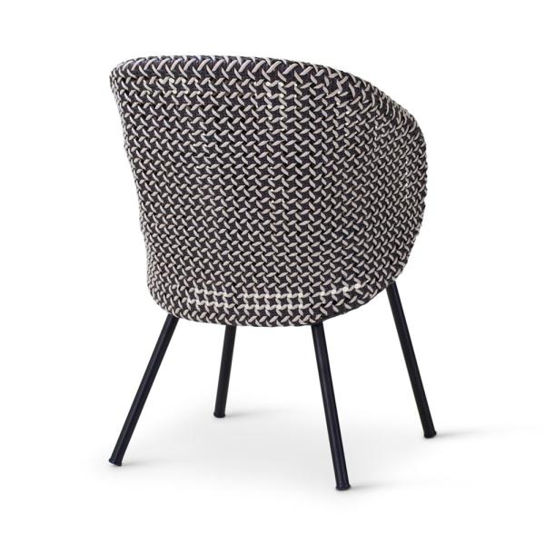 MODESTO armchair black alu, weaving oyster incl cushion cream