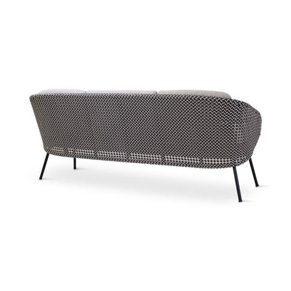 MODESTO 3-seat black alu, weaving oyster incl cushion cream