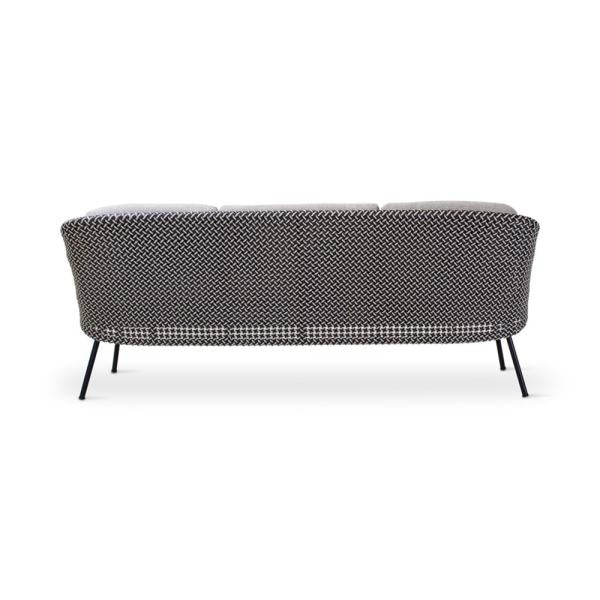 MODESTO 3-seat black alu, weaving oyster incl cushion cream