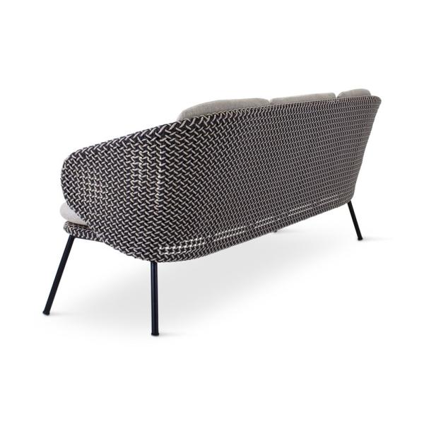 MODESTO 3-seat black alu, weaving oyster incl cushion cream