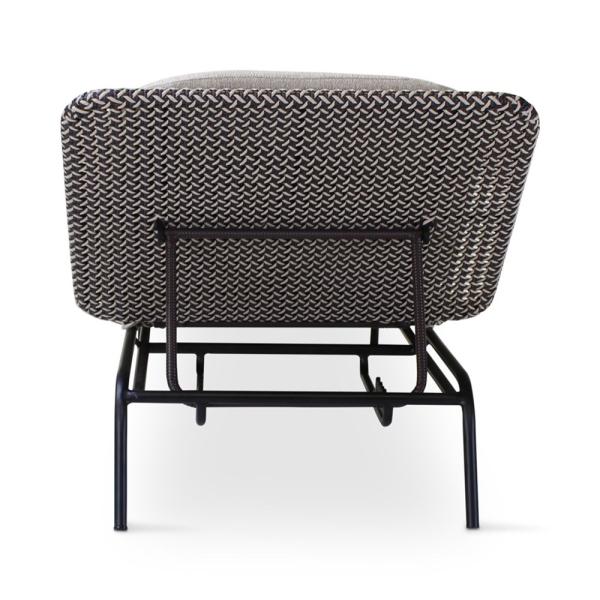MODESTO sunlounger black alu, weaving oyster incl cushion cream