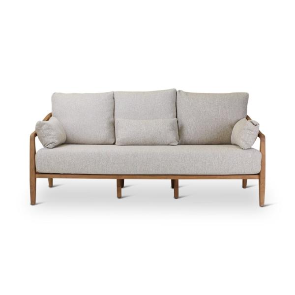 ANAIS 3-seat teak naturel, beige weaving, incl cushions cream