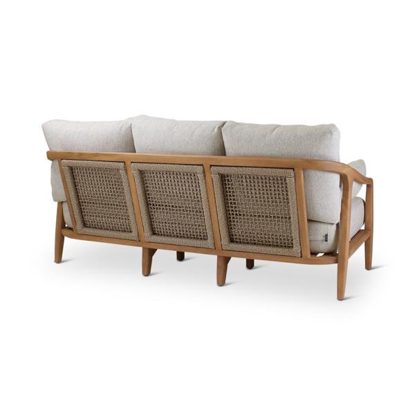 ANAIS 3-seat teak naturel, beige weaving, incl cushions cream