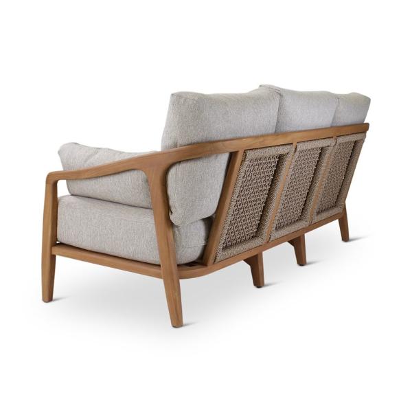 ANAIS 3-seat teak naturel, beige weaving, incl cushions cream