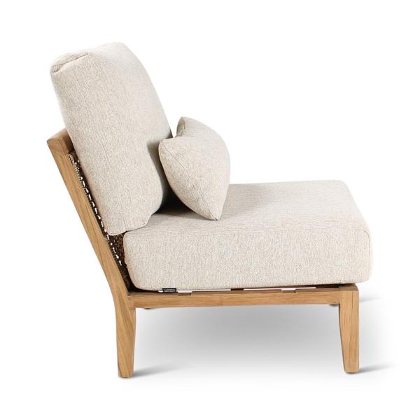 ANAIS center teak naturel, beige weaving, incl cushions cream