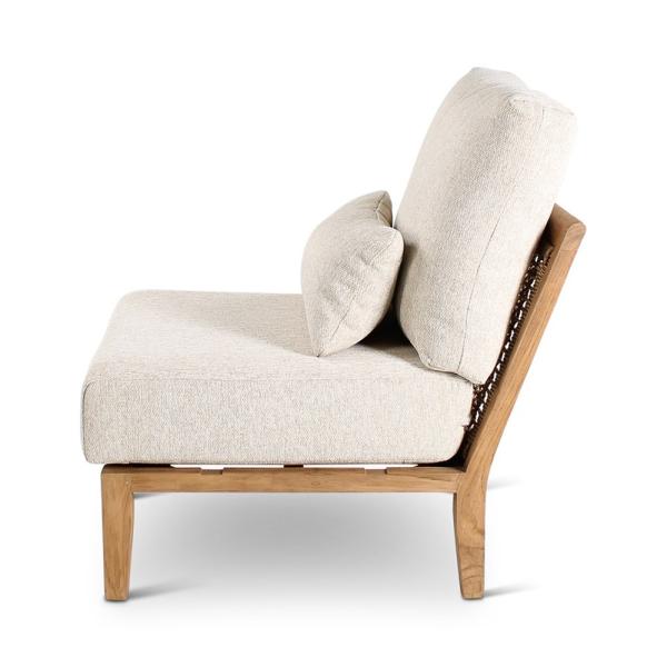 ANAIS center teak naturel, beige weaving, incl cushions cream
