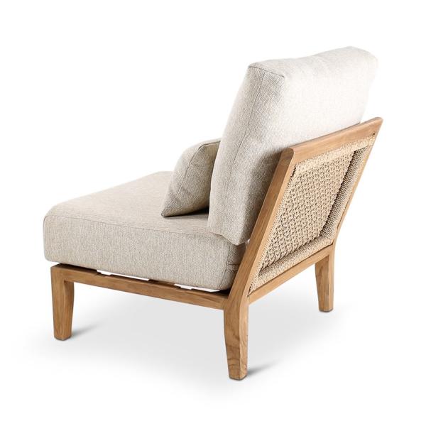 ANAIS center teak naturel, beige weaving, incl cushions cream