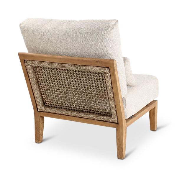 ANAIS center teak naturel, beige weaving, incl cushions cream
