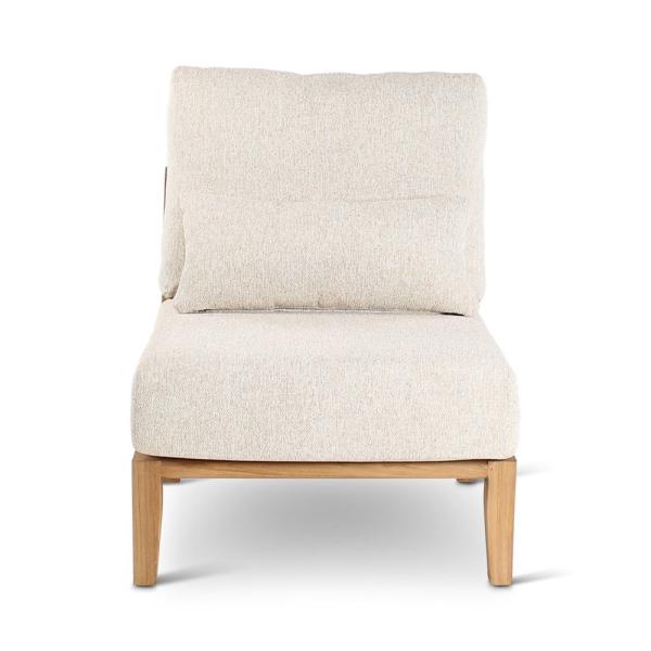 ANAIS center teak naturel, beige weaving, incl cushions cream