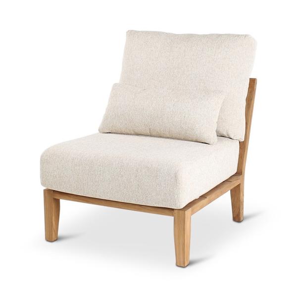 ANAIS center teak naturel, beige weaving, incl cushions cream