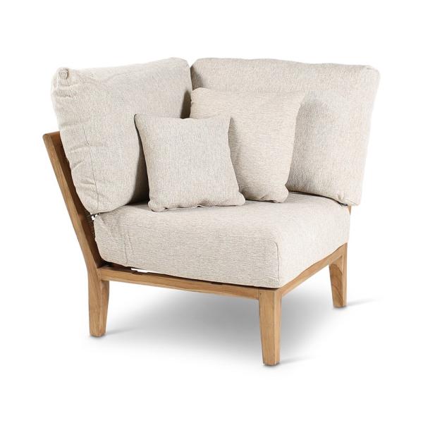 ANAIS corner teak naturel, beige weaving, incl cushions cream