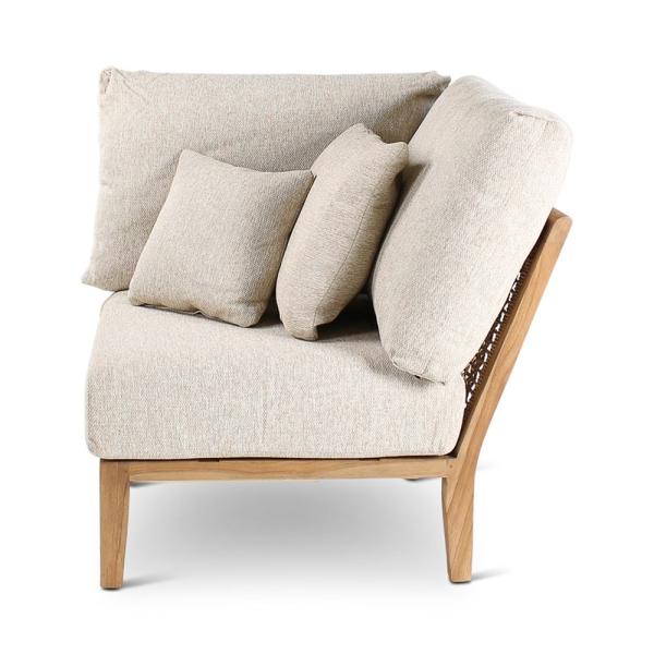 ANAIS corner teak naturel, beige weaving, incl cushions cream
