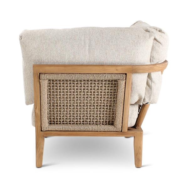 ANAIS corner teak naturel, beige weaving, incl cushions cream