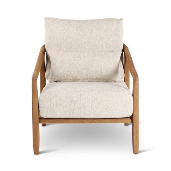ANAIS lounge chair teak naturel, beige weaving, incl cushions cream