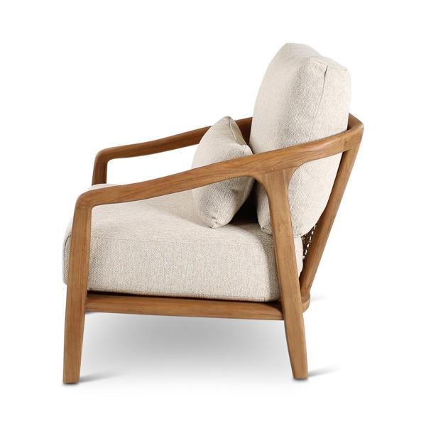 ANAIS lounge chair teak naturel, beige weaving, incl cushions cream