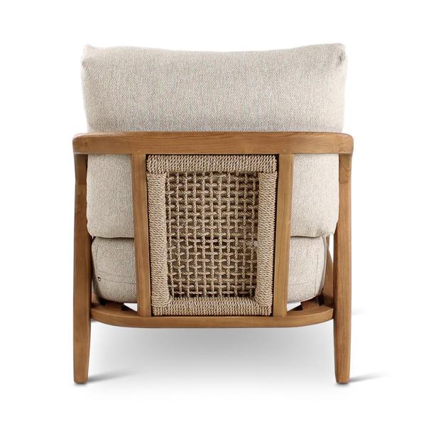 ANAIS lounge chair teak naturel, beige weaving, incl cushions cream
