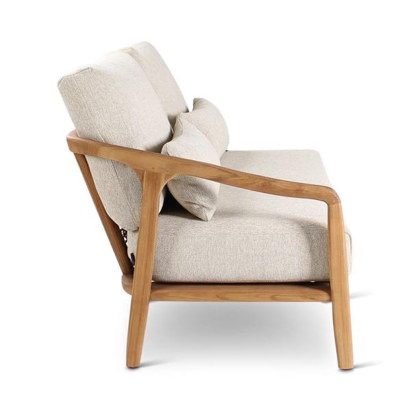 ANAIS seat left teak naturel, beige weaving, incl cushions cream