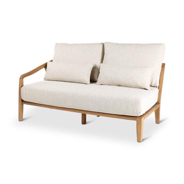 ANAIS seat left teak naturel, beige weaving, incl cushions cream