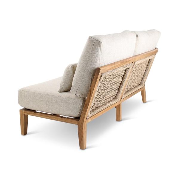 ANAIS seat left teak naturel, beige weaving, incl cushions cream
