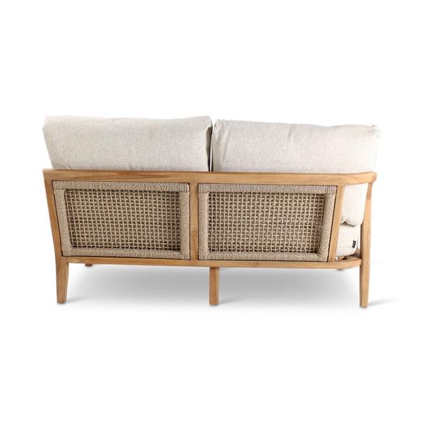 ANAIS seat left teak naturel, beige weaving, incl cushions cream