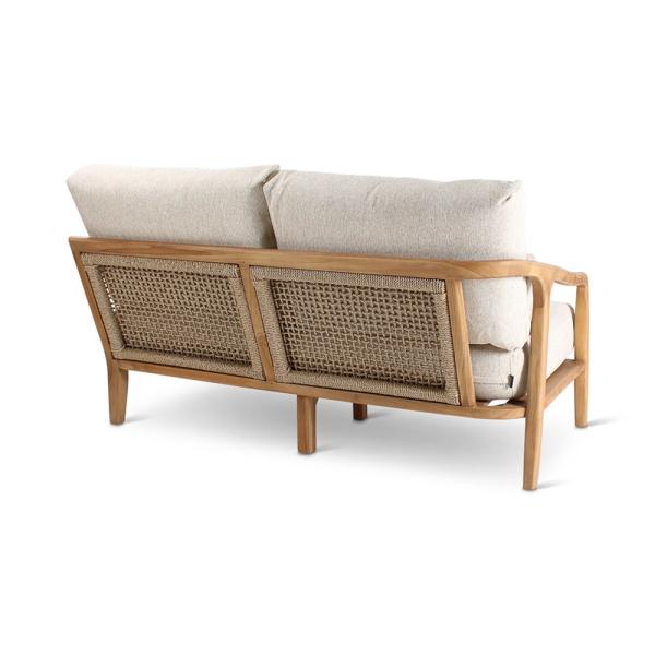ANAIS seat left teak naturel, beige weaving, incl cushions cream