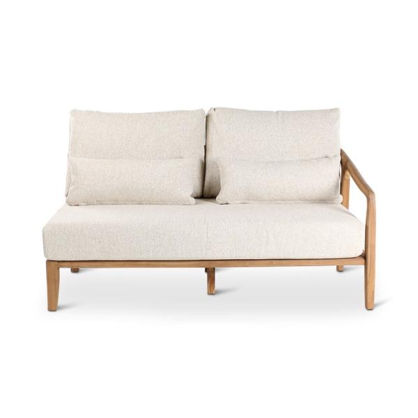 ANAIS seat right teak naturel, beige weaving, incl cushions cream