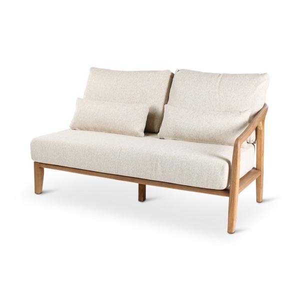 ANAIS seat right teak naturel, beige weaving, incl cushions cream